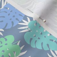 Cute tropical leaves - blue