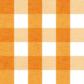 large - little creatures - linen look gingham - orange