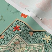 STAR AND PEONY - EASTERN STAR MATCHING (CELADON)