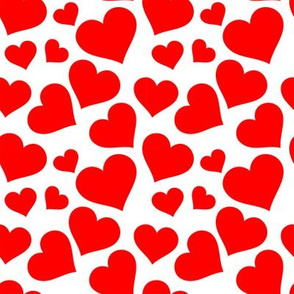 red hearts all over print
