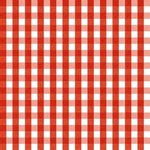 small - little creatures - linen look gingham - red