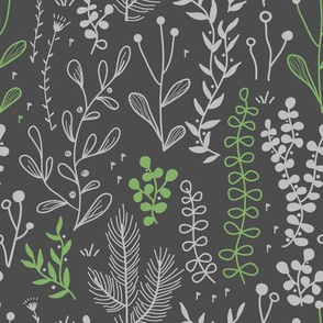 Doodle forest and meadow plants.