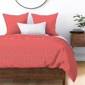 half inch white polka dots on red