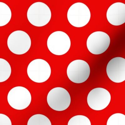 one and half inch white polka dots on red