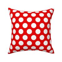 one and half inch white polka dots on red