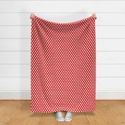 one inch white polka dots on red