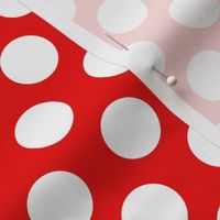 one inch white polka dots on red