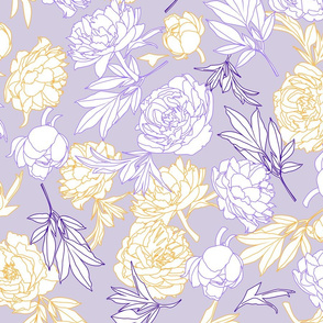 flowers toss lilac-yellow large scale