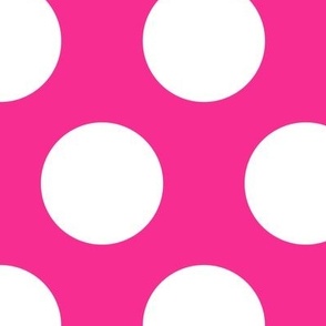 3 inch white polka dots on pink