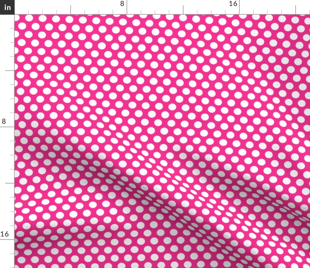 half inch white polka dots on pink