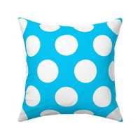 3 inch white polka dots on blue