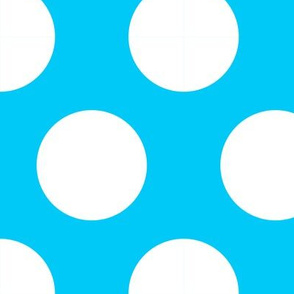 3 inch white polka dots on blue