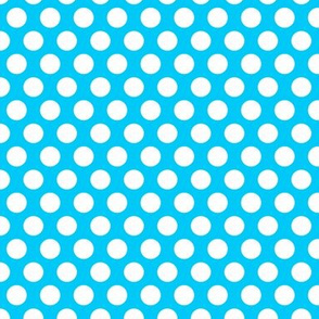 half inch white polka dots on blue