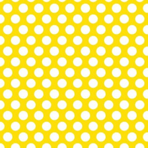 half inch white polka dots on yellow