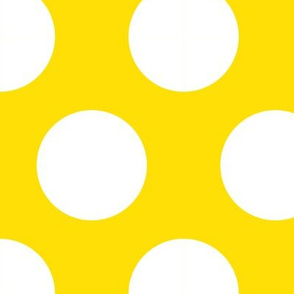 3 inch white polka dots on yellow