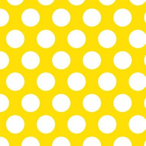 1 inch white polka dots on yellow