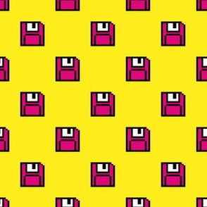 90´s Floppy discs 8bit art Yellow Small scale