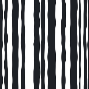 Hand Drawn Stripes - Black and white - Big