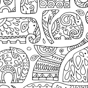  Ornamental Elephants Pattern