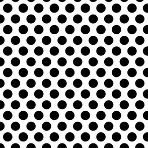 half inch black polka dots on white