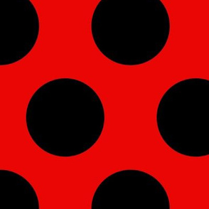 3 inch black polka dots on red