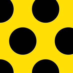 3 inch black polka dots on yellow