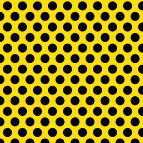 half inch black polka dots on yellow