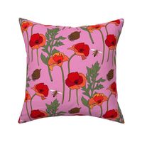 Poppy Pattern with bees