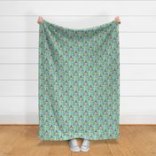 owl gingham green - small