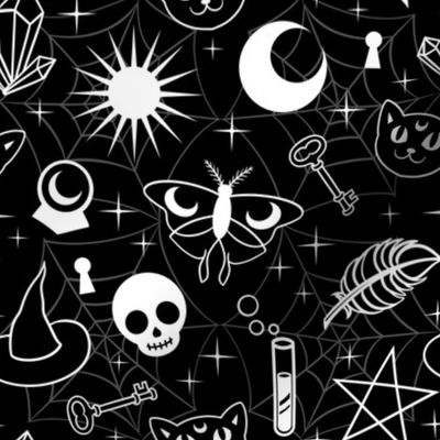 Witchy Pattern Black and White