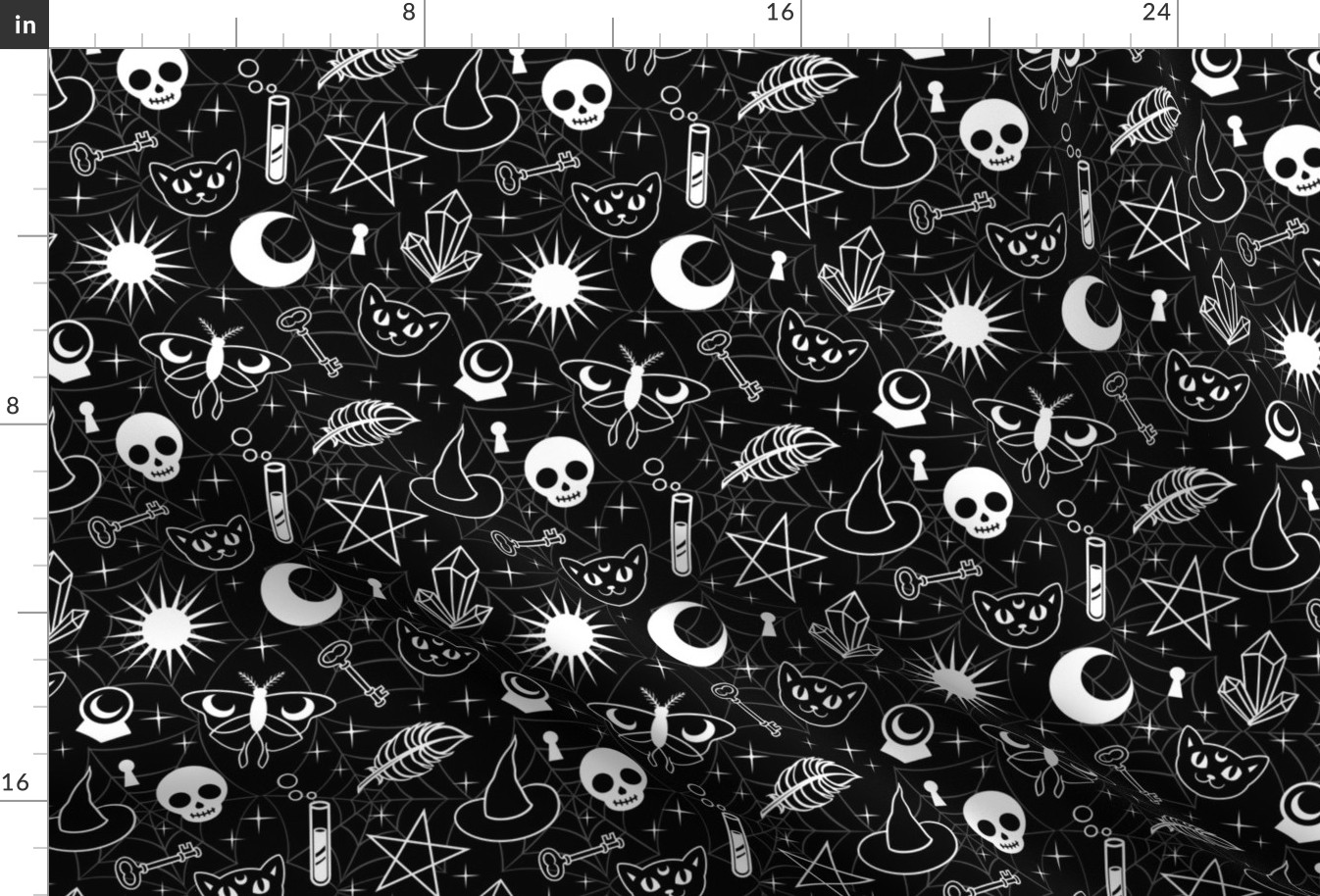 Witchy Pattern Black and White