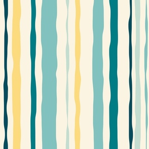 Hand Drawn Stripes - Yellow, green - Big