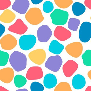 Colorful rainbow spots on white