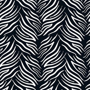 Abstract zebra print - white on black 