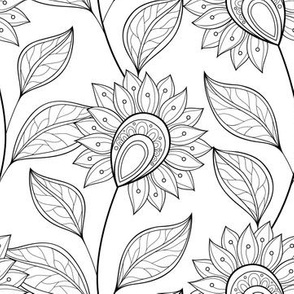 7,2 inch Floral pattern with abstract flowers f1_2-1m