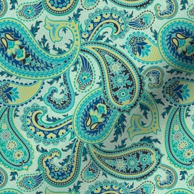 Turquoise Paisley (small scale)