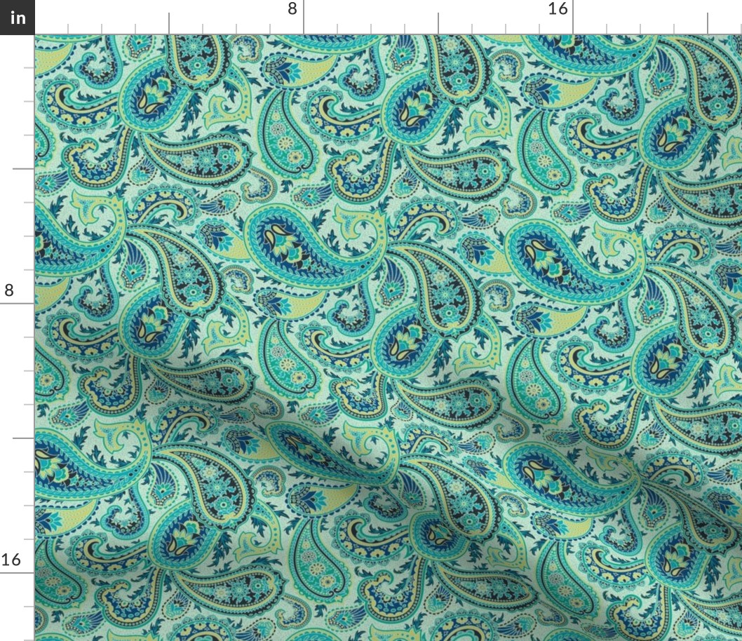 Turquoise Paisley (small scale)