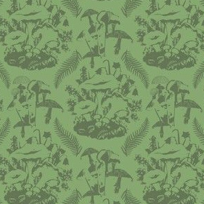 Retro Mushroom Toile in Pistachio 