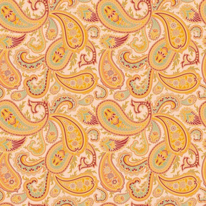 Orange Paisley (small scale)