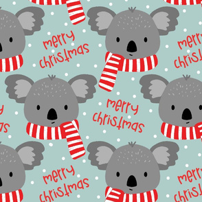 Cozy Koala Merry Christmas on Blue-large scale