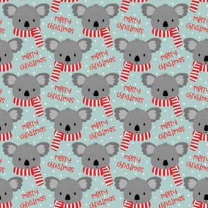 Cozy Koala Merry Christmas on Blue-medium scale