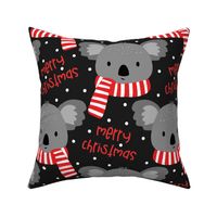 Cozy Koala Merry Christmas on Darkest grey-large scale