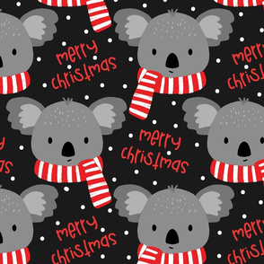 Cozy Koala Merry Christmas on Darkest grey-large scale