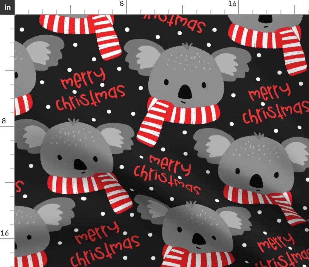 Cozy Koala Merry Christmas on Darkest grey-large scale