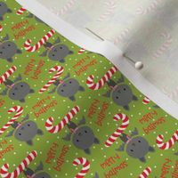 Merry Batmas_ Cute Bat with Candy Cane on Bright green-XS scale