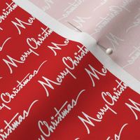 Retro Merry Christmas Typography in Santa Red + White