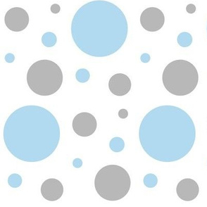 Blue Gray Polka Dots