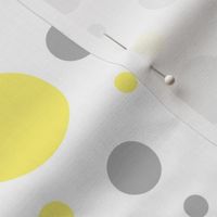 Yellow Gray Polka Dots