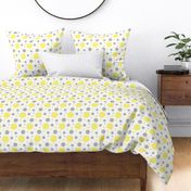 Yellow Gray Polka Dots