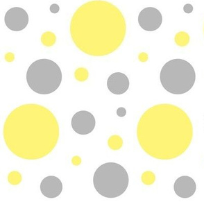 Yellow Gray Polka Dots